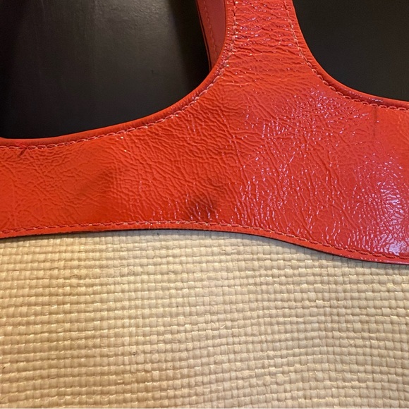 Vintage Y2K Coach Lexi Woven Straw Butterfly Purse-  Coral/Orange B1168-F16584 - Picture 9 of 16